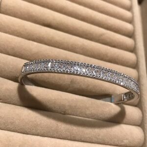 Sterling silver 925 bangle bracelet white gold filled